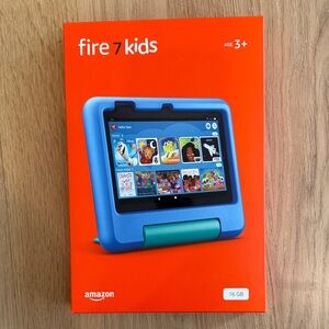 Unopened Amazon Fire 7 Kids Tablet - Bright Blue with Teal Stand